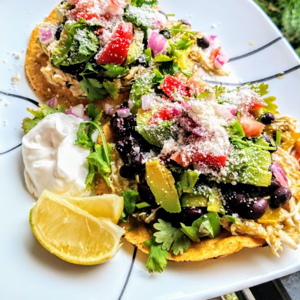 Instant Pot Chicken Verde Tostadas